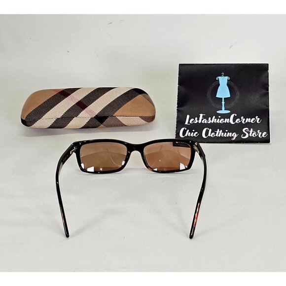 Burberry Women's Tortoiseshell Square Frames With Plaid Case 129 - Picture 13 of 14